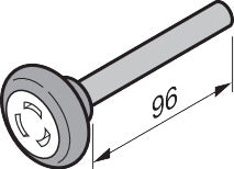 Hörmann Laufrolle Garagentor, unten mit 110 mm Achse, Beschlag Z, BZ Nutzlänge ab Rolle bis Ende = 95 mm