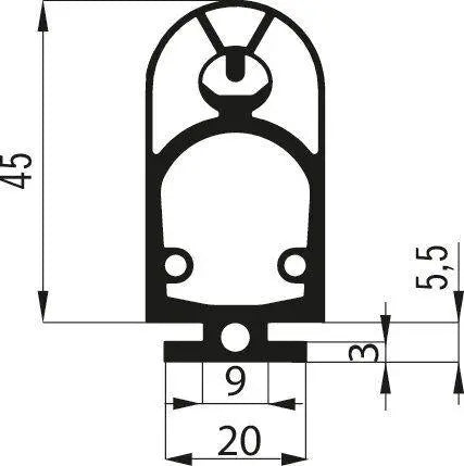 Marantec A-Profil 25.45 TT Kontaktleistenprofil 25x45 mm, 30 m Rolle Marantec