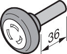 Hörmann LPU 42 Laufrolle, unten mit 50 mm Achse, Beschlag N, L, BL, H